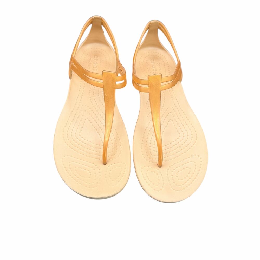 Crocs Women’s Strappy Sandals Tan Nude W 9 Comfort Summer Shoes - Picture 3 of 9